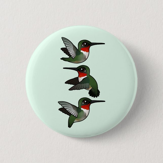 Badge Rond 5 Cm Colibri à gorge rubis volant (Devant)