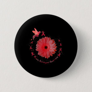 Badge Rond 5 Cm Colibri Bourgogne Tournesol Anévrisme Cérébral Sen