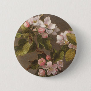 Badge Rond 5 Cm Colibri et fleurs d'Apple