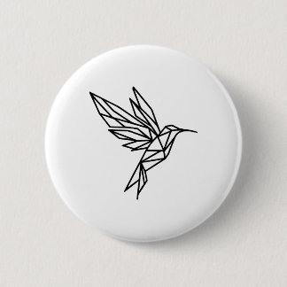 Badge Rond 5 Cm Colibri géométrique
