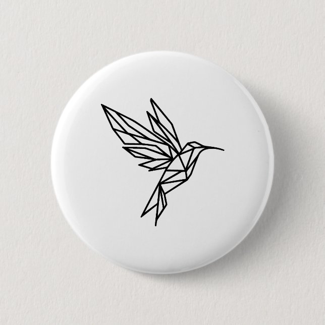 Badge Rond 5 Cm Colibri géométrique (Devant)