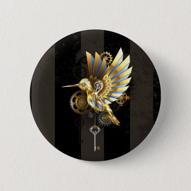 Badge Rond 5 Cm Colibri mécanique (Devant)