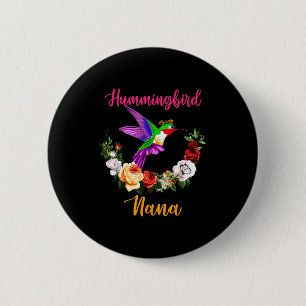 Badge Rond 5 Cm Colibri nana floral oiseau noeud papillon amant mè