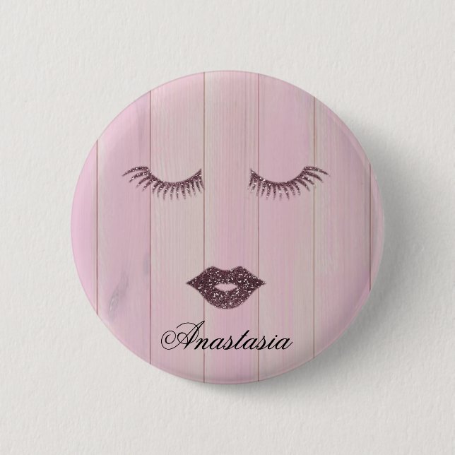 Badge Rond 5 Cm Coll rose doux (Devant)