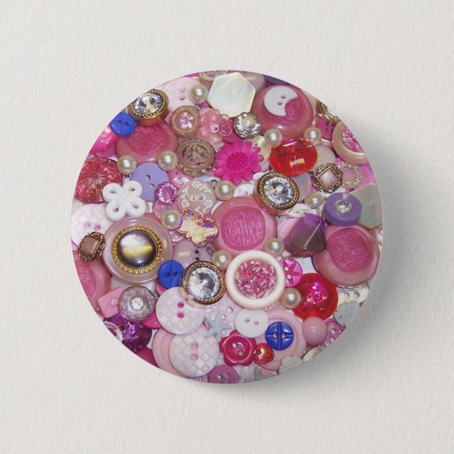 Badge Rond 5 Cm Collage assez rose de bouton (Devant)