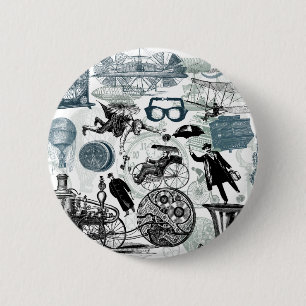 Badge Rond 5 Cm Collage Colorized de Steampunk