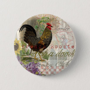 Badge Rond 5 Cm Collage d'art vintage