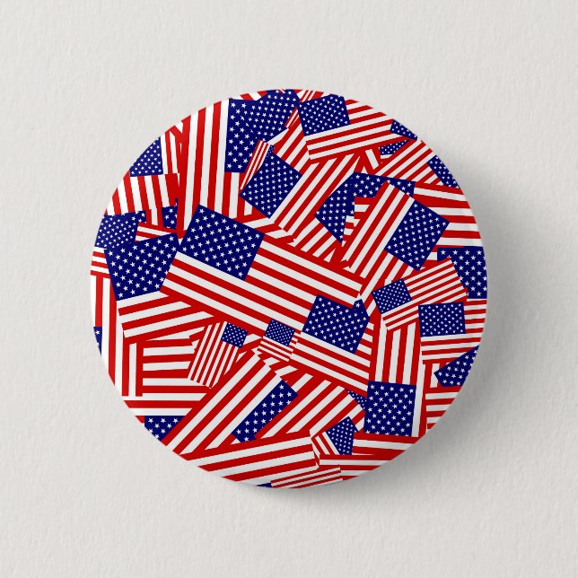 Badge Rond 5 Cm Collage de drapeau américain (Devant)
