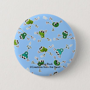 Badge Rond 5 Cm Collage de grenouilles