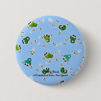 Badge Rond 5 Cm Collage de grenouilles