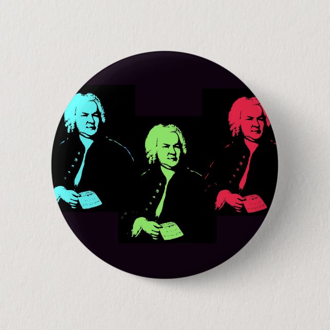 Badge Rond 5 Cm Collage de Johann Sebastian Bach (Devant)