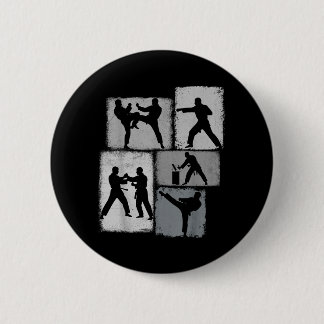 Badge Rond 5 Cm Collage de pratiquant de Taekwondo Hommes Enfants