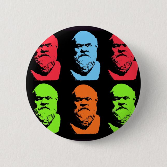 Badge Rond 5 Cm Collage de Socrates (Devant)