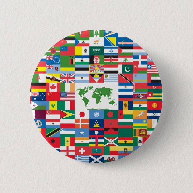 Badge Rond 5 Cm Collage des drapeaux de pays de partout dans le (Devant)