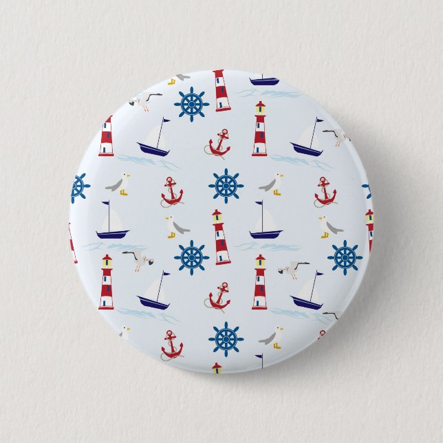 Badge Rond 5 Cm Collage nautique (Devant)