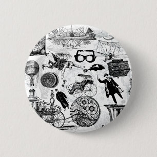 Badge Rond 5 Cm Collage numéro 2 de Steampunk
