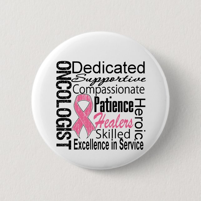 Badge Rond 5 Cm Collage Oncologiste du cancer du sein (Devant)