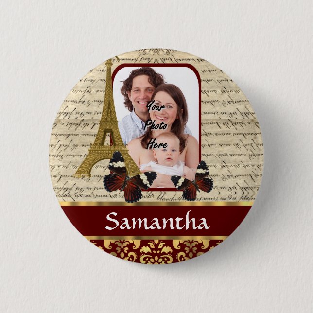 Badge Rond 5 Cm Collage Paris vintage (Devant)