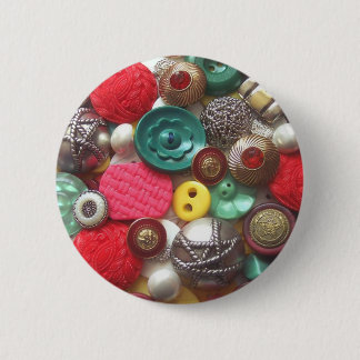 Badge Rond 5 Cm Collage rouge et vert de bouton
