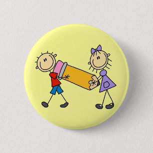 Badge Rond 5 Cm Colle Enfants Avec Crayon