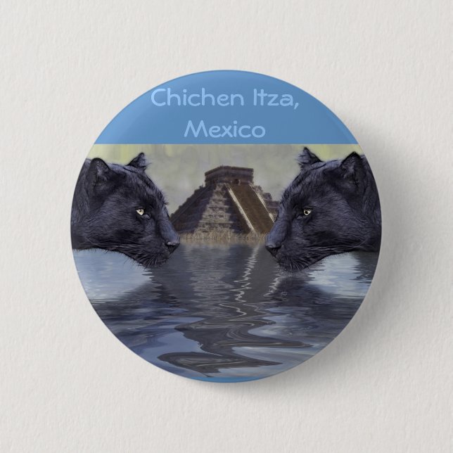 Badge Rond 5 Cm Collection Black Panther Mexique (Devant)