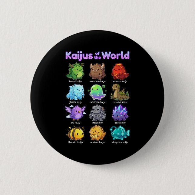 Badge Rond 5 Cm Collection de créatures mythiques mignonnes Kawaii (Devant)