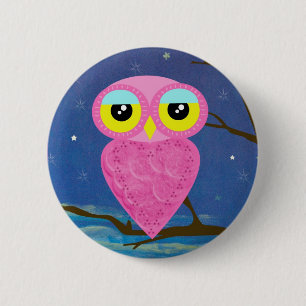 Badge Rond 5 Cm collection de hibou