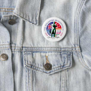 Badge Rond 5 Cm Collection du bicentenaire de Singapour v2-