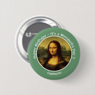 Badge Rond 5 Cm Collection Leonardo da Vinci Mona Lisa