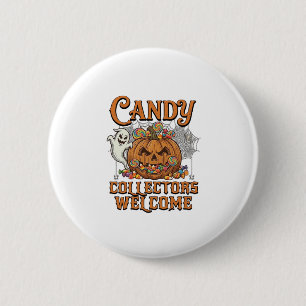 Badge Rond 5 Cm Collectionneurs de bonbons bienvenue citrouille fa
