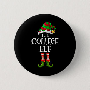 Badge Rond 5 Cm College Elf Fun Correspondant Pyjama Groupe Noël W