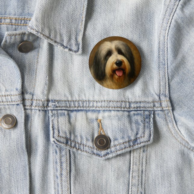 Badge Rond 5 Cm Colley barbu (En situation)