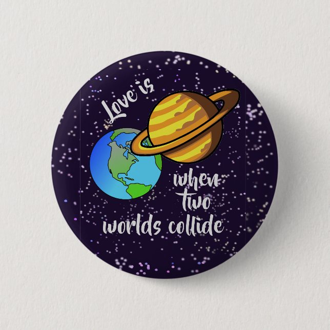 Badge Rond 5 Cm Collide de Deux Worlds (Devant)