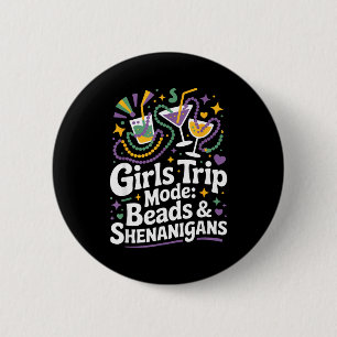 Badge Rond 5 Cm Collier de filles de voyage Shenanigans Mardi Gras