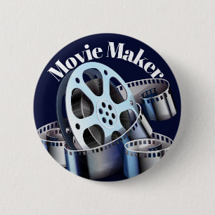 Badge Rond 5 Cm Collier plaqué argent Movie Maker