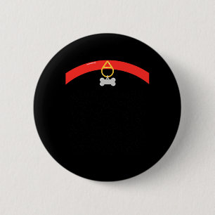 Badge Rond 5 Cm Collier Tag Os en forme d'empreinte de patte Hallo