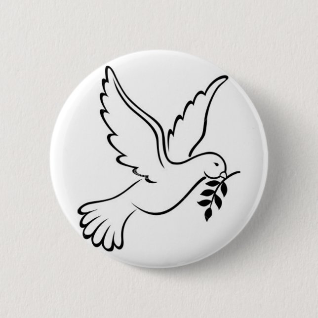 Badge Rond 5 Cm colombe (Devant)