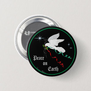 Badge Rond 5 Cm Colombe blanche