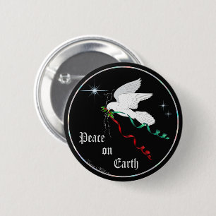 Badge Rond 5 Cm Colombe blanche