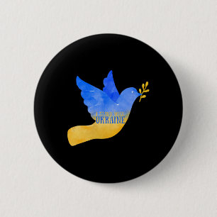 Badge Rond 5 Cm Colombe de la paix en Ukraine Je suis avec le drap
