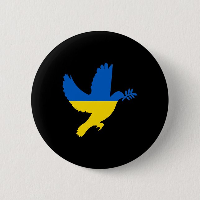 Badge Rond 5 Cm Colombe de la paix ukrainienne  (Devant)