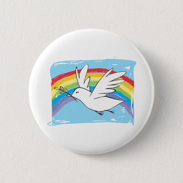 Badge Rond 5 Cm Colombe de paix (Devant)