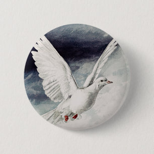 Badge Rond 5 Cm Colombe du Saint-Esprit Confirmation religieuse et