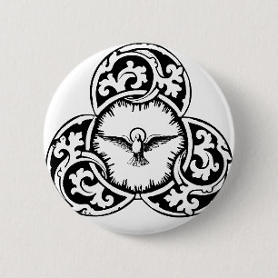 Badge Rond 5 Cm Colombe du Saint-Esprit symbole chrétien