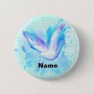 Badge Rond 5 Cm Colombe en vol