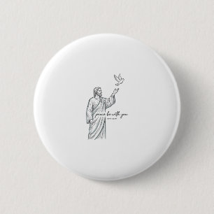 Badge Rond 5 Cm Colombe Paix Soit Avec Vous Chemise Vintage Chréti