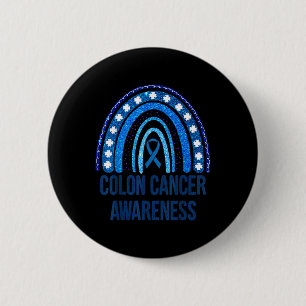 Badge Rond 5 Cm Colon Cancer Awareness Parties scintillant bleue R