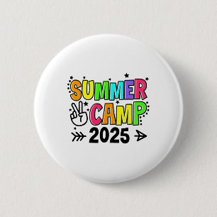 Badge Rond 5 Cm Colonie de vacances 2025 Camping Feu de camp Vacan