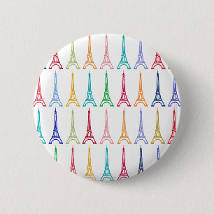 Badge Rond 5 Cm color eiffel towertern pattern