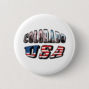 Badge Rond 5 Cm Colorado Picture et USA Text